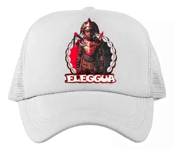 Gorra Blanca Eleggua Malla Trucker Unisex Unitalla Ajustable