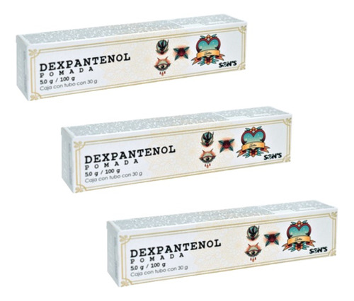 Pomada Para Tatuajes Con Dexpantenol 3 Piezas 30g C/u