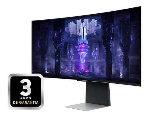 Monitor Gamer Samsung Odyssey OLED G8 34" Prateado, WQHD, Curvo, 175 Hz, FreeSync Premium, 100V/240V