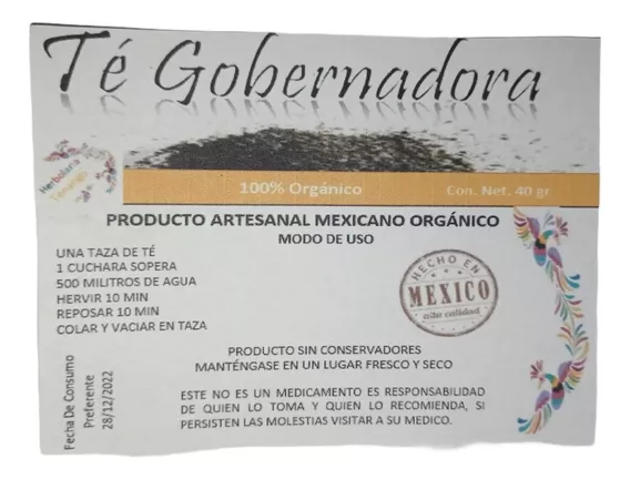 Té Gobernadora 40gr 100% Natural Productos Tenango