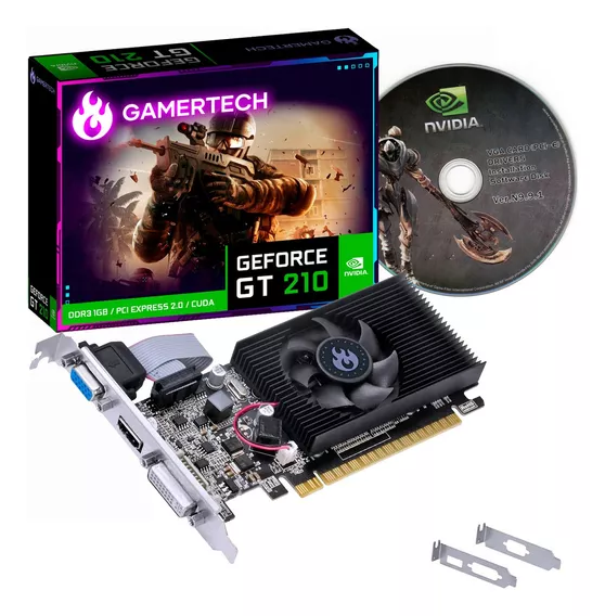 Placa De Vídeo Nvidia Gamertech Geforce Gt 210 64 Bits 1gb