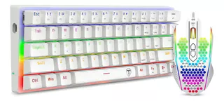 Combo Gamer T-dagger Main Force White: Teclado 60% + Mouse