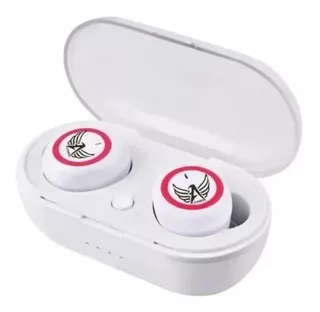 Fone De Ouvido In-ear Sem Fio Altomex-w1 Branco E Vermelho