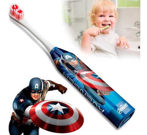 Escova Dental Eletrica Infantil Capitão América Hc089