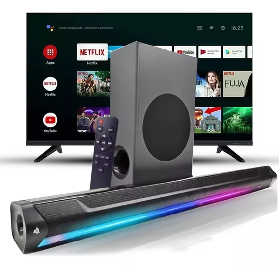 Soundbar Home Theater Bluetooth Para Tv Bivolt Regua Brinde