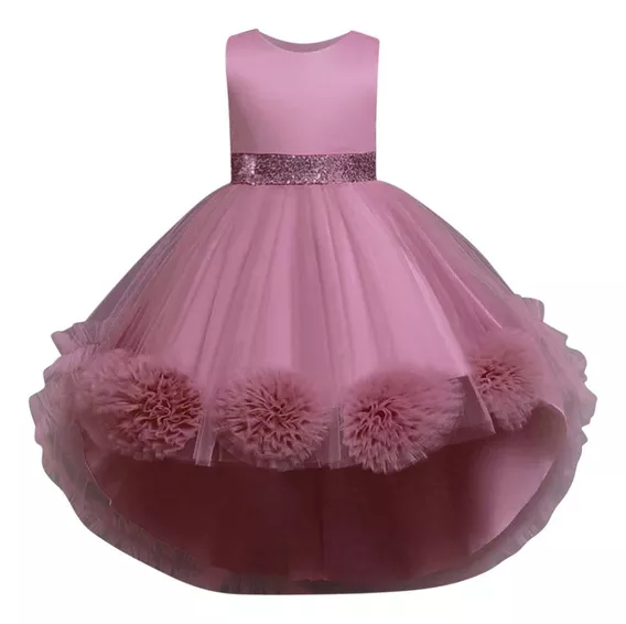 Vestido Para Niña, Sin Mangas, Princesa, Cola De Flor, Falda