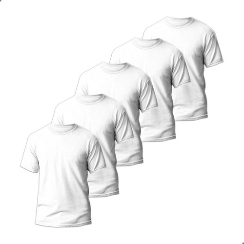 Kit 5 Camisetas Básicas Masculina Dry Fit Lisa Tradicional 