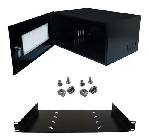 Mini Rack Organizador 5u X 350mm Dvr Cftv Switch Com Bandeja