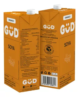 GÜD Leche de Soya sin Azúcar Orgánica de 1 L