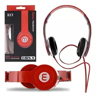 Fone Ouvido Mex Style Headphone Smartphone Celular Radio Mp3 Cor Vermelho