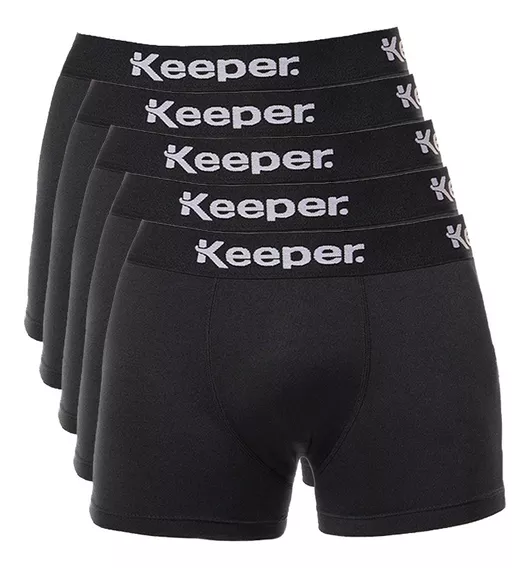 Kit 5 Cuecas Boxer Microfibra Masculina Keeper Básica Box