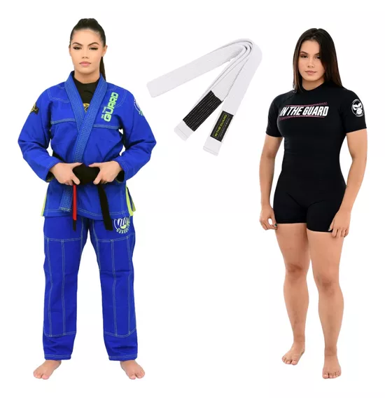 Kimono Feminino Bjj + Macaquinho Bjj + Faixa Bjj