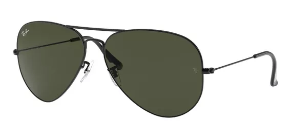 Lentes De Sol Aviator Large Metal Ii En Negro Y Verde