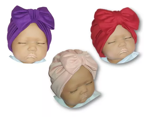 Gorritos Para Bebé Niña Turbantes Headwrap Gorros 3 Piezs