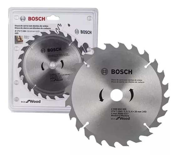 Disco De Serra Circular Eco 184mm 24 Dentes Bosch Cor Prateado