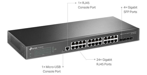 Switch Gerenciável Gigabit 24 Portas 4 Slots Sfp Tp-link