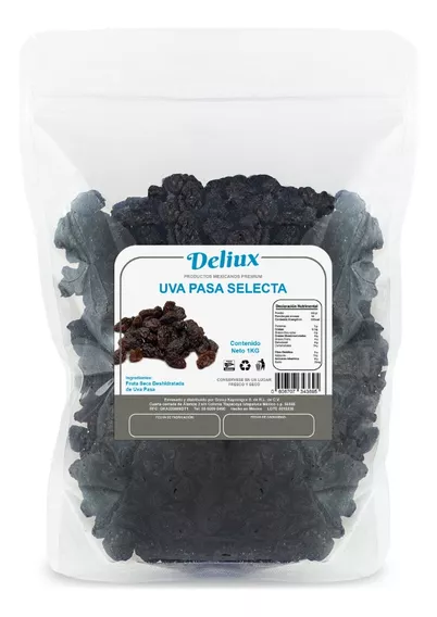 Deliux pasitas natural deshidratada uva pasa premium 1 kg