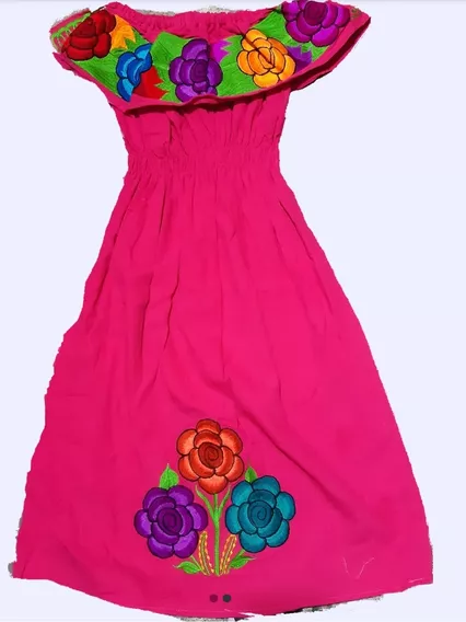 Vestidos Para Niña. Diseño Flores. Y Miñequita  Talla 10 