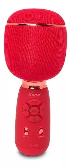 Microfone Karaokê Bluetooth Youtuber 4 Efeito De Voz Tws Cor Vermelho