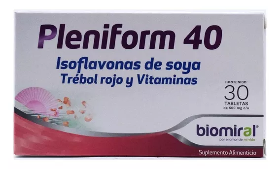 Isoflavonas De Soya Pleniform 40 Con 30 Tabletas Sabor Sin Sabor