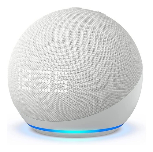 Amazon Echo Dot 5th Gen com assistente virtual Alexa, display integrado - glacier white 110V/240V