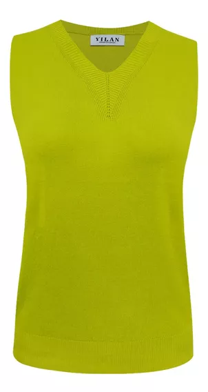 Blusa Casual Top Con Cuello V Sin Manga Para Mujer