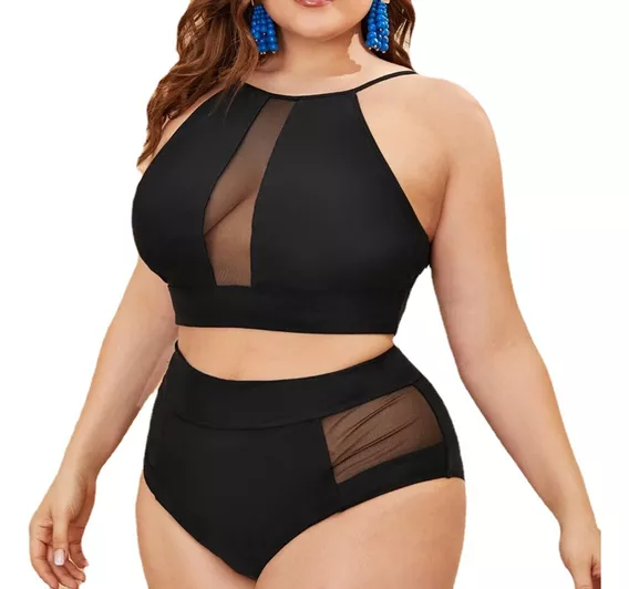 Traje De Baño Para Gorditas Curvy Blusón Short