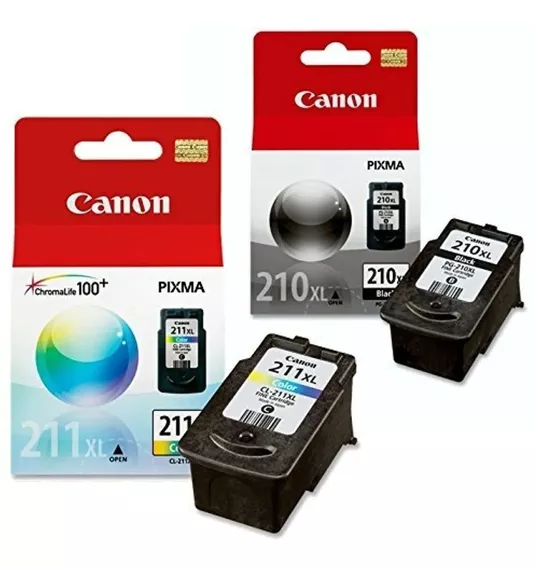 Kit Cartuchos Canon Pg-210 Xl Cl-211 Xl Original + A4 500fls