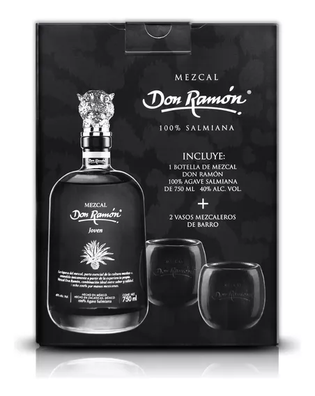 Mezcal 100% De Salmiana Premium 750 Ml Con 2 Vasos