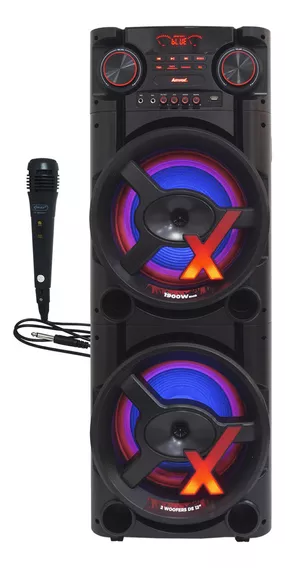 Caixa Som Amplificada Bluetooth 1900w Rms Microfone Usb Led