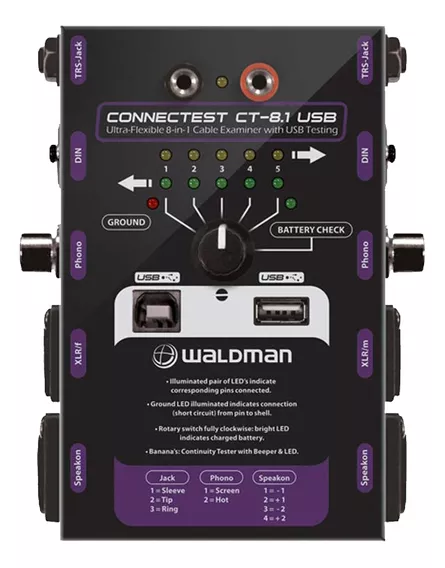 Teste Cabos De Áudio Xlr Trs Rca P10 In P2 Speakon Testador