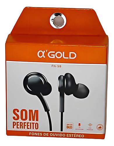 Fone De Ouvido Com Fio Gold C/ Microfone Básico Preto