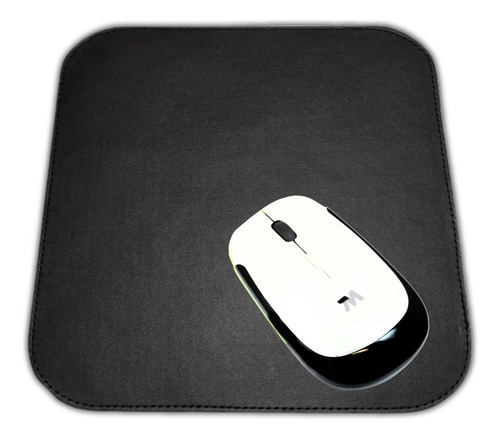 Mouse Pad Couro 20x20 Cm Ecológico Sintético Preto 