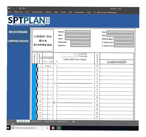 Planilha Laudo De Sondagem Spt