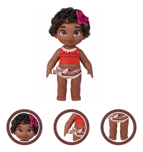 Boneca Moana Bebê Em Vinil Macio 2504 Cotiplás