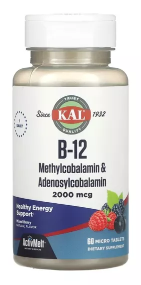 Vitamina B12 Metilcobalamina y adenosilcobalamina, 2,000 mcg