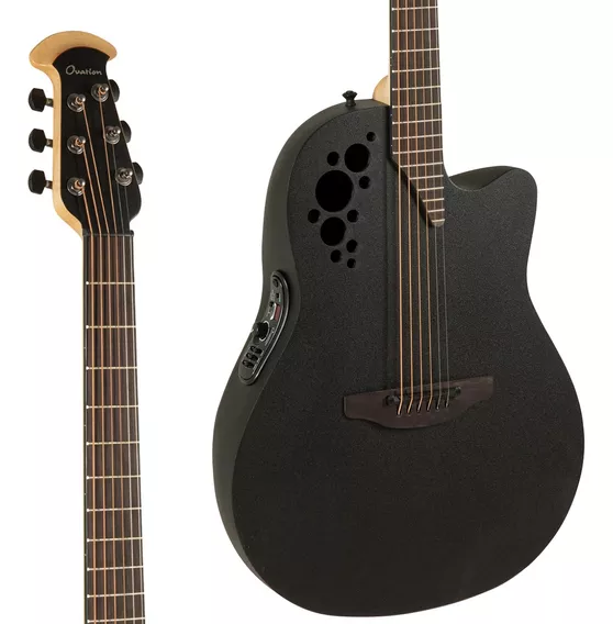 Violão Elétrico Ovation Pro Series Elite Mid Cutaway Black