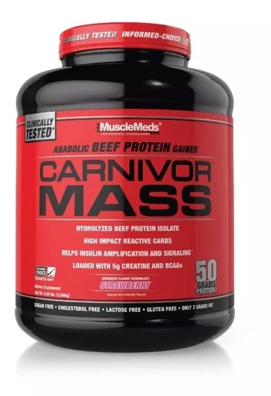 Suplemento MuscleMeds sabor fresa de 2.72kg