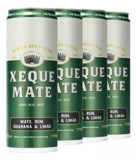 Bebida Xeque Mate Rum Mate Guaraná Limão 355ml Kit 4 Latas