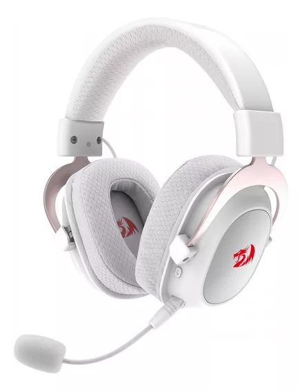 Headset Gamer Zeus Pro Branco Rgb Sem Fio  Wireless H510pro