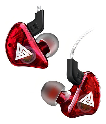 Fone De Ouvido In-ear Gamer Qkz Retorno De Palco Ak6 Ak6 Vermelho Com Luzes N E A