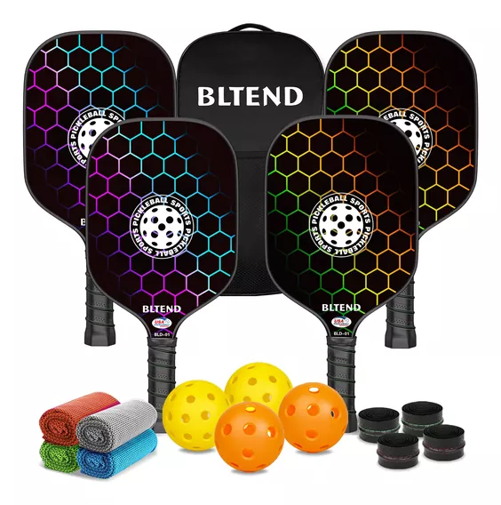 Set De 4 Paletas De Pickleball De Fibra De Vidrio Aprobadas