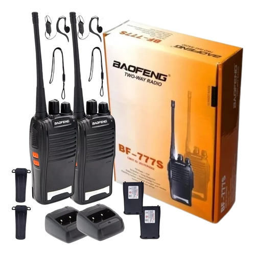 Kit Par 2 Radio Baofeng 777s Walk Talk Comunicador 16 Canais