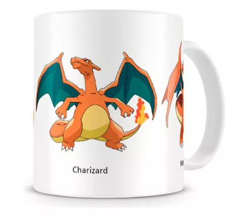 Caneca Pokémon Evolução Charizard Cor Branco