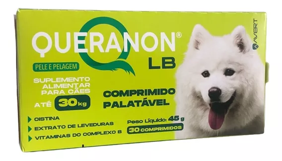 Queranon Lb Pele E Pelagem Cães Até 30kg C/30 Cápsulas Avert