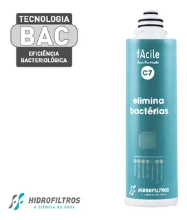 Refil |filtro Água Elimina Bactérias C7 Facile Hidrofiltros Cor Azul