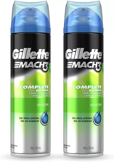   Gillette Mach3 gel para afeitar sensitive X2 latas 400 Ml