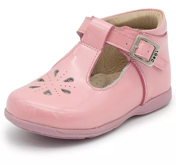 Zapato Bota Niña Dogi Charol Rosa Plantilla Arco 12-14.5