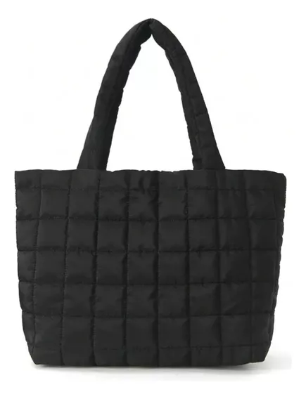 Bolsa Negra Puffer Bag Acolchada Mujer Tendencia