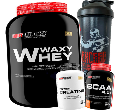 Kit Whey Protein Bodybuilders 2kg + Bcaa + Creatina + Shaker
